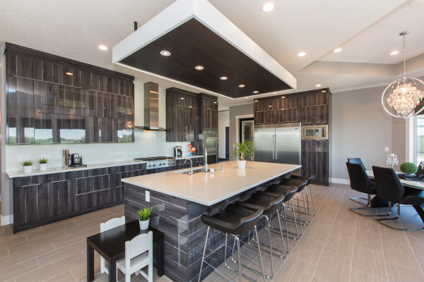 Kitchen island feature ceiling